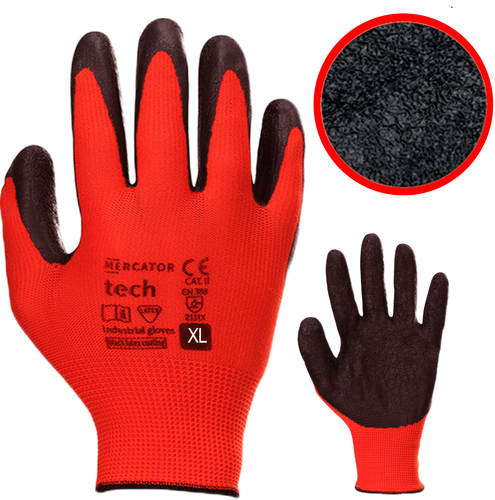 rękawice robocze mercator tech red+black latex - xl - 240 par na Arena.pl