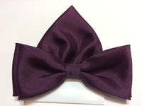 Fioletowa ciemna, śliwkowa mucha gładka jednolita z poszetką