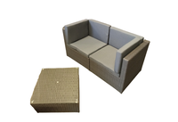 Sofa Ogrodowa Szary Technorattan Wygodna Sofa Na Balkon Taras STOLIK