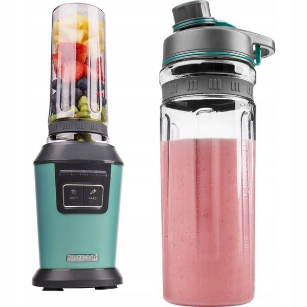 Blender kielichowy do smoothie 800W 2x0,6L turkus tritan Sencor SBL 7171GR zdjęcie 14