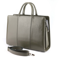 511 Damski skórzany kuferek duży - szary KEMER