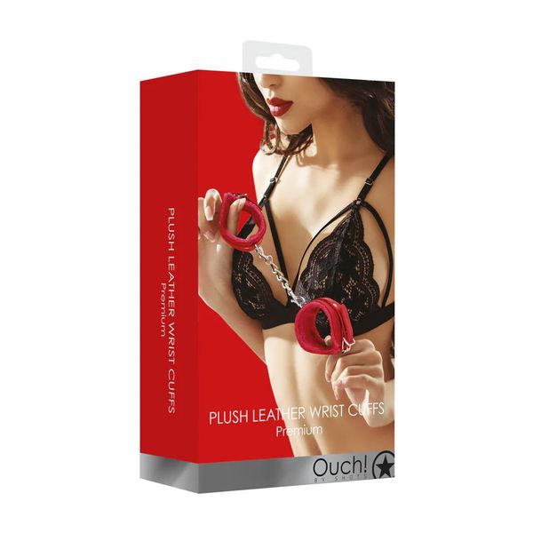 Plush Leather Handcuffs zdjęcie 2