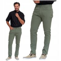 SPODNIE MĘSKIE Eleganckie Chinosy bawełna gładkie z kieszeniami MORAJ r.30