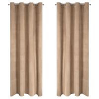 Komplet zasłon DARLA 2x140x250 c. beżowe welwet przelotki