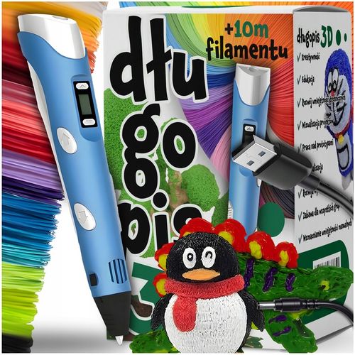 DŁUGOPIS 3D DRUKARKA MAGICZNY PEN DLA DZIECI ZESTAW + 10 METRÓW WKŁADU na Arena.pl