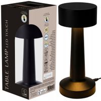 2X Lampka BEZPRZEWODOWA stołowa nocna metalowa CZARNA dotykowa na akumulato