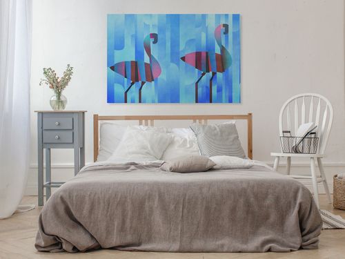 61101 Obraz na płótnie FLAMINGI BŁĘKITNY na Arena.pl