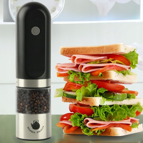 MŁYNEK ELEKTRYCZNY DO MIELENIA CZARNY PRZYPRAW SOLI PIEPRZU PRZYPRAW NA USB na Arena.pl