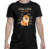 Chow chow - anatomia - męska koszulka na prezent S Czarny T-shirt PIES