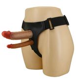 Podwójny strap-on z miękkimi penisami