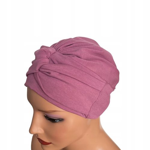 Przeplatany turban Sara wrzos 014 czapka wiosenna także po chemioterapii na Arena.pl