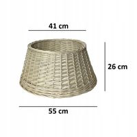 OSŁONA WIKLINOWA NA STOJAK POD CHOINKĘ NATURALNY WYBIELANY Ø55CM