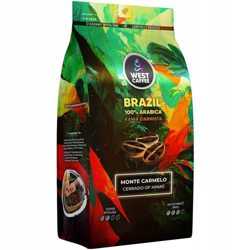 Kawa ziarnista Brazylia 1kg Świeżo Palona - 100% Arabica - Monte Carmelo na Arena.pl