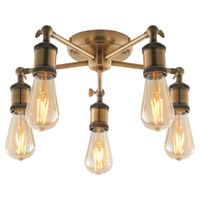 Industrialna lampa sufitowa Hal 97244 Endon industrialna 5-punktowa mosiądz