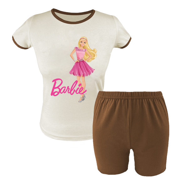 Krótka Piżama dziecięca Barbie zdjęcie 1