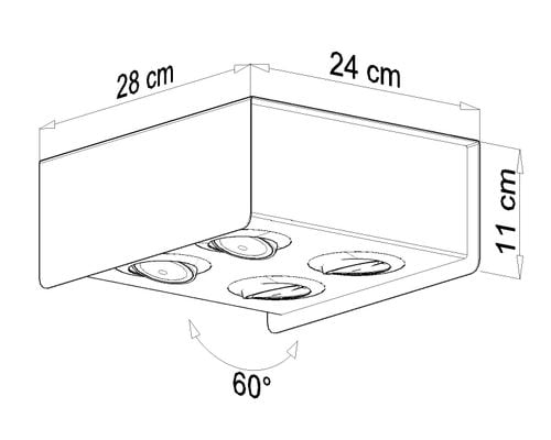 plafon stereo 4 biały 4xgu10 na Arena.pl