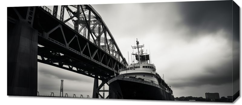 Obraz 90x40cm Statek przy Moście zdjęcie 1