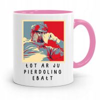 Kubek Różowy Nosacz Janusz Łot Ar Ju Pie**Oling Z Nadrukiem Ze Zdjęciem