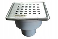 Odpływ wpust posadzkowy pionowy 10x10 fi 50mm kratka blokada odorowa axus