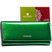 klasyczny portfel damski z lakierowanej zielonej skóry n