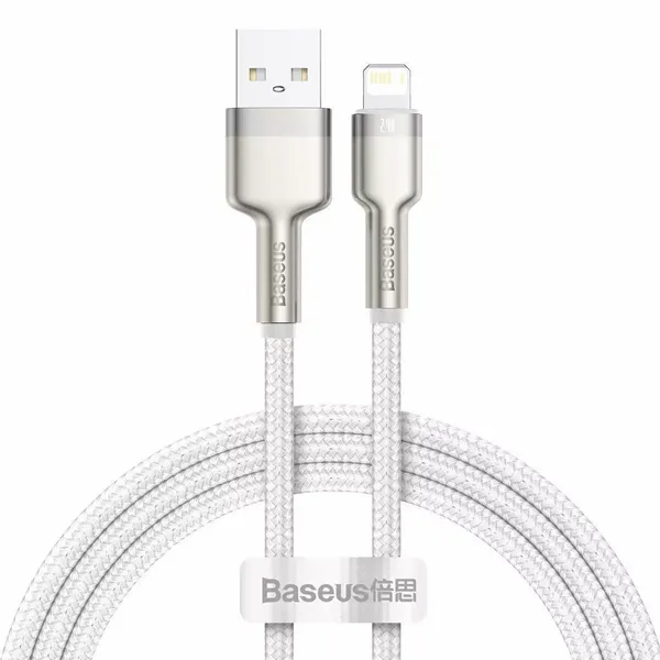 Kabel USB do Lightning Baseus Cafule, 2.4A, 1m (biały) zdjęcie 1