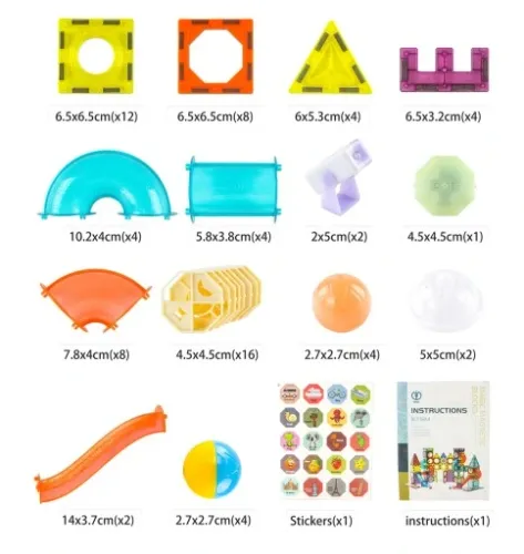 KLOCKI MAGNETYCZNE PANELE 75EL ZESTAW ŚWIECĄCY TOR na Arena.pl