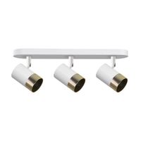 Tobi lampa sufitowa listwa biały 3x15W GU10 klosz biały+złoty