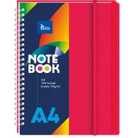 KOŁOZESZYT A4 100K PP CZERWONY TETIS