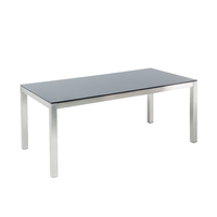 Stół ogrodowy szklany 180 x 90 cm czarny GROSSETO