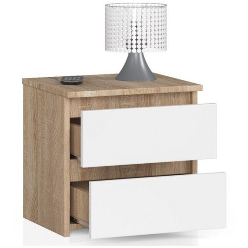 Szafka nocna, STILO, 40x35x40 cm, dąb sonoma, biel, mat | TYLETEGOTU na Arena.pl