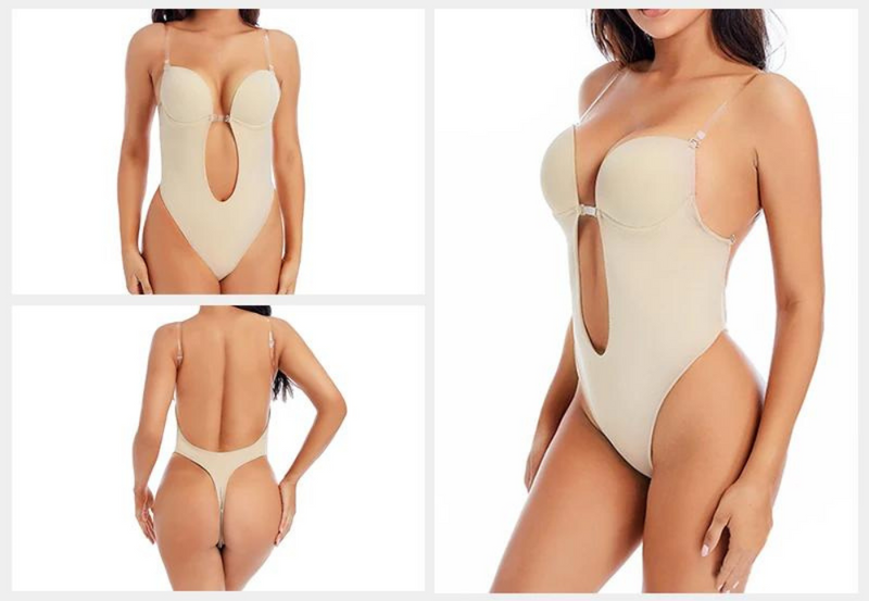 Beżowe body do sukni z odkrytymi plecami w rozmiarze 38 zdjęcie 4