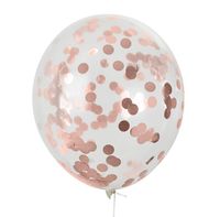 balony przezroczyste 5szt. z czerwonym konfetti 30cm | bnk-8612