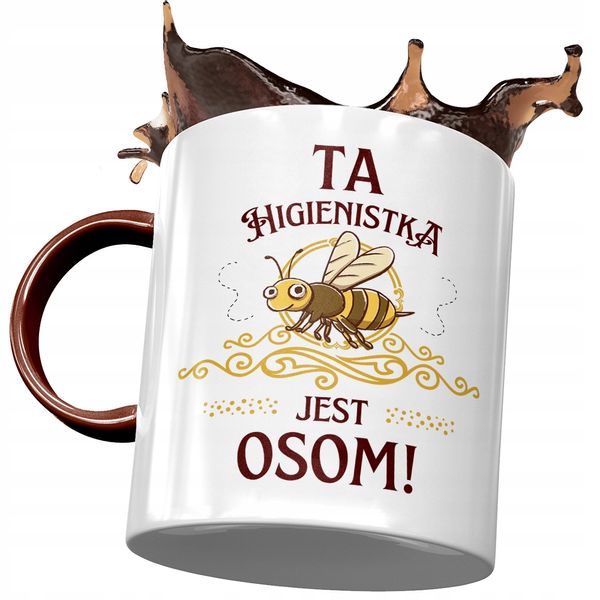 Kubek Bordowy Dla Higienistki Jest Osom! Prezent Z Nadrukiem Ze Zdjęciem zdjęcie 1