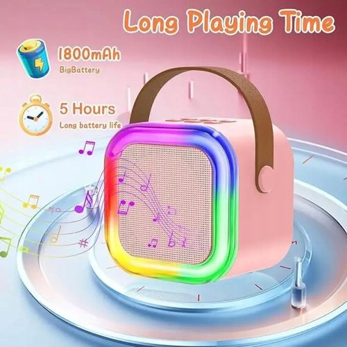 ZESTAW GŁOŚNIK BLUETOOTH PRZENOŚNY KARAOKE RGB 2 MIKROFONY USB SD MINI JACK na Arena.pl