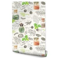 Tapeta Do Kuchni Jadalni Zioła Przyprawy Napisy Jedzenie