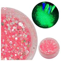 Pyłek do paznokci świecący w ciemności 03 jasny róż