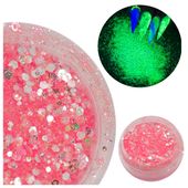 Pyłek do paznokci świecący w ciemności 03 jasny róż