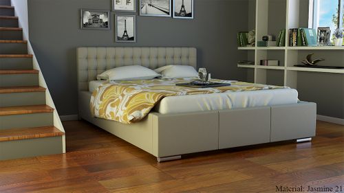 ŁÓŻKO PIKOWANE TAPICEROWANE 140x200 ŁÓŻKO DO SYPIALNI STELAŻ POJEMNIK na Arena.pl