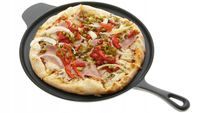 2 x ŻELIWNA PATELNIA ŚWIETNA DO PIZZY NALEŚNIKÓW ŻELIWO CIĘŻKA SOLIDNA 28 c