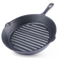 Patelnia Żeliwna Grillowa na Gaz Indukcję Grill Ognisko do Piekarnika 24 cm