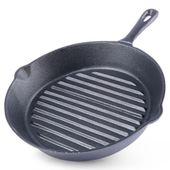 Patelnia Żeliwna Grillowa na Gaz Indukcję Grill Ognisko do Piekarnika 24 cm