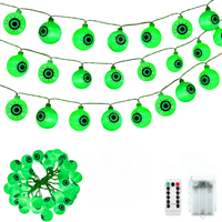Łańcuch Świetlny Halloween 30 LED Zielone Gałki Oczne 5m 8 Trybów Baterie