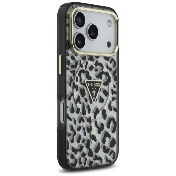 etui guess leopard glitter magsafe do    iphone 17 pro czarny zdjęcie 4