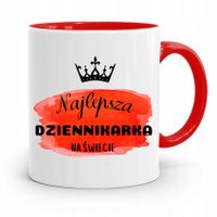 Kubek Czerwony Prezent Dla Dziennikarza Reportera Z Nadrukiem Ze Zdjęciem