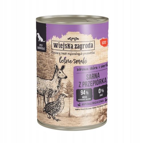 WIEJSKA ZAGRODA MOKRA KARMA DLA PSA LEŚNE SMAKI BOGATY MIX SMAKÓW 5 X 400 G na Arena.pl