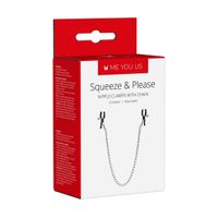 stymulator- squeeze n please nipple chain silver