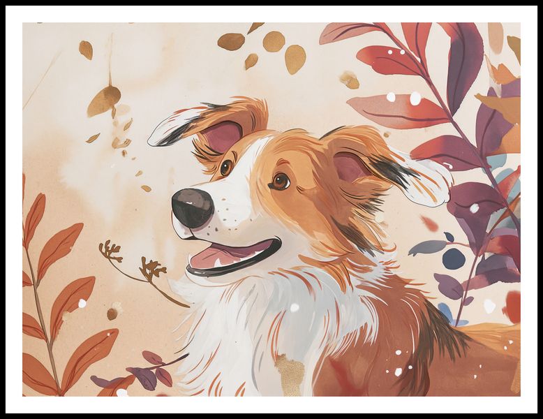 Plakat 100x75cm Collie Jesienną Porą zdjęcie 3