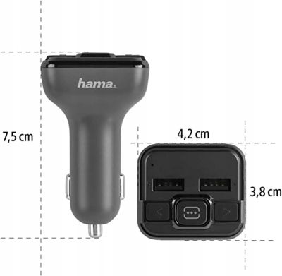 Transmiter FM HAMA 14164 Bluetooth Szary zdjęcie 8