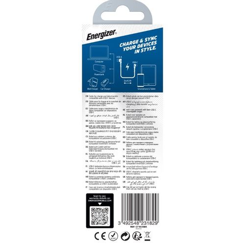 Energizer Ultimate - Kabel gamingowy USB-A do USB-C 90° 2m (Czarny) na Arena.pl