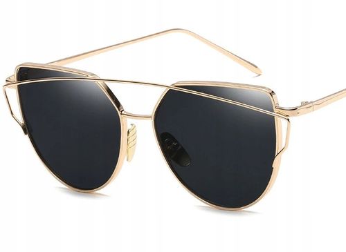 Okulary Kocie Przeciwsłoneczne Glam Rock Cat Gold na Arena.pl
